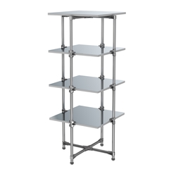 Хромированный стенд Прогресс №2-5 (с полками Зеркало 4мм), Серый