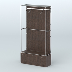 Торговая система ХРОМ (задняя стенка - ДСП) 1200 мм №4-1 с тумбой Т-11 и поручнями, Дуб Венге