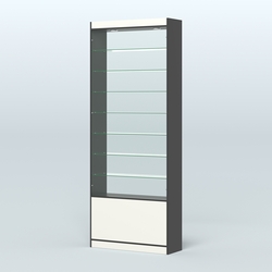 Высокая витрина серии Эконом №304-900 (без дверей), Черный + Белый