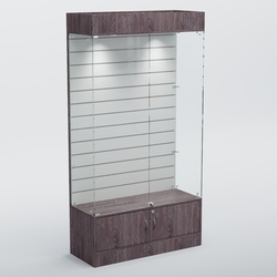 Витрина СЕТЬ №1 с экономпанелью, Ясень Анкор темный