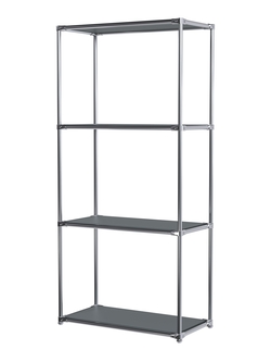 Хромированный стеллаж СТИЛЬ №1а-3 с обзорными полками, Темно-Серый