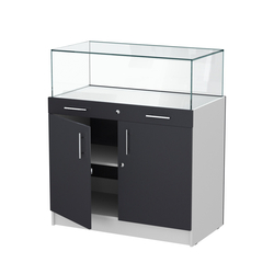 Прилавок ювелирный "Диаманд" №1-1000 пристенный, ЛДСП серый +МДФ графит