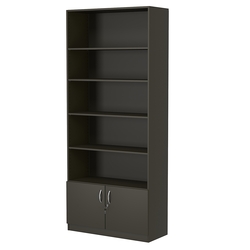 Стеллаж из ДСП с 4-мя полками 350x900 мм серии LEVEL-4 №13 (З/C - ДВП), Черный