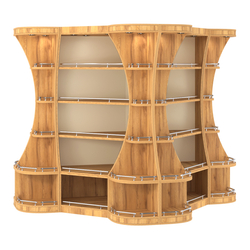 Островной высокий стеллаж ГАРАНТ №6-О с ограничителями, Дуб Золотистый и Крем Вайс