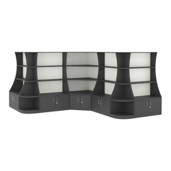 Угловой низкий стеллаж ГАРАНТ №4, Черный и Белый