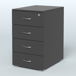 Тумба приставная для компактных столов 4 ящика с замком Тарли, Черный