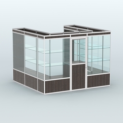 Павильон из профиля пристенный №5б (6,75 кв. м), Дуб Венге