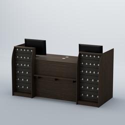 Ресепшен Атлант с фасадными наклонными экономпанелями №4, Дуб Венге