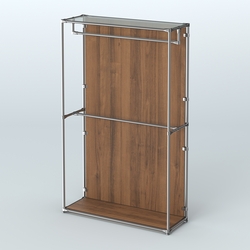 Торговая система ХРОМ (задняя стенка - ДСП) 1200 мм с поручнями №1, Орех