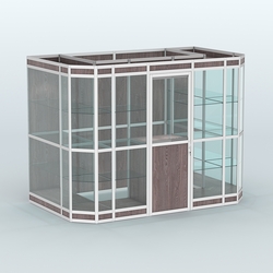 Павильон из профиля пристенный №10в (4,05 кв.м), Ясень Анкор темный