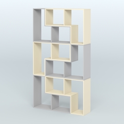 Высокий торговый стеллаж Лофт №3 шестимодульный, Серый + Крем Вайс