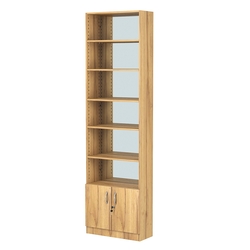 Стеллаж из ДСП с 5-ю полками 250x600 мм серии LEVEL-5 №4-2 (З/C - ЗЕРКАЛО), Дуб Золотистый