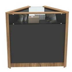 Прилавок из ДСП Модерн №5 угловой, Черный + Дуб Канзас коричневый