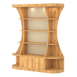 Пристенный высокий стеллаж ГАРАНТ №1, Дуб Золотистый и Крем Вайс