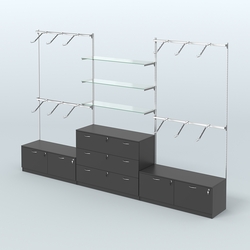 Система Neo Fix со стеклянными полками №4 и тумбами T-15 и Т13, Черный