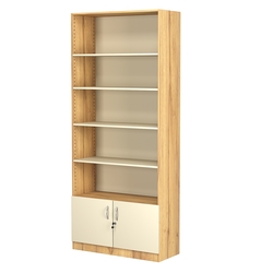 Стеллаж из ДСП с 4-мя полками 400x900 мм серии LEVEL-4 №14 (З/C - ДВП), Дуб Золотистый и Крем Вайс