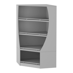 Стеллаж Гарант угловой низкий №2-О с ограничителями, Серый