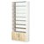 Стеллаж из ДСП с 7-ю полками 350x900 мм серии LEVEL-7 №13-1 (З/C - СТЕКЛО) Белый + Дуб Сонома