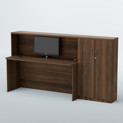 Ресепшен с большим столом и тумбами ВЕГА №4Д, Орех