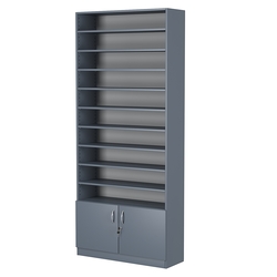 Стеллаж из ДСП с 9-ю полками 350x900 мм серии LEVEL-9 №13 (З/C - ДВП), Темно-Серый