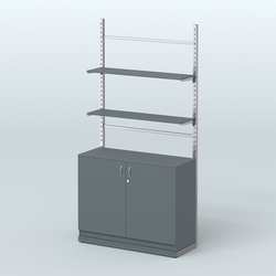 Система ЭЛЕГАНТ №8 без ДСП с тумбой T23 (1200 мм), Темно-Серый
