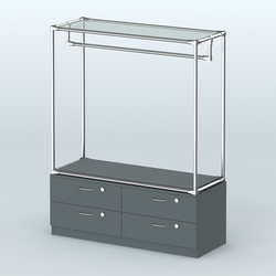 Островная торговая система ХРОМ 1200 мм с тумбами №1, Темно-Серый