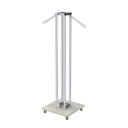 Торговое вешало для одежды с кронштейнами-лезвиями СТРЕЛА №8-10-О-ЛНХ, Метрополитан Грей