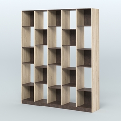 Стеллаж из ДСП серии ЛОФТ №13-1, Дуб Сонома + Дуб Венге