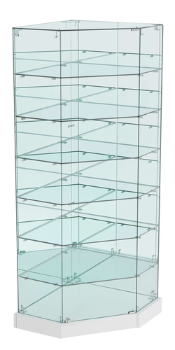 Витрина Хит продаж угловая №311 (закрытая, задние стенки - зеркало), Серый