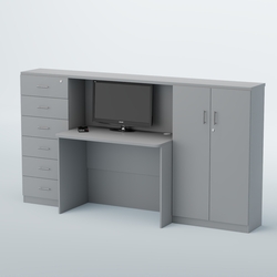 Ресепшен с тумбами и выдвижными ящиками ВЕГА №2, Серый
