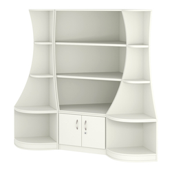 Угловой низкий стеллаж ГАРАНТ №1, Белый