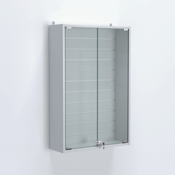 Витрина настенная №202-1Б с эконом панелью и стеклянными дверками, Серый