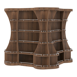 Островной высокий стеллаж ГАРАНТ №6-О с ограничителями, Орех