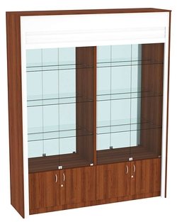 Торговая витрина двухсекционная с рольставнями ЭКДВ-300-3, Орех
