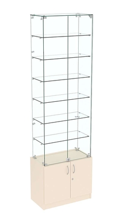 Узкая витрина с прозрачными стенками ИСТРА №33-600, Крем Вайс
