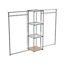 Хромированное вешало ЛУЧ №2-4 с зеркальными полками 4мм, Дуб Сонома