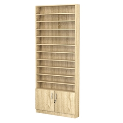 Стеллаж из ДСП с 10-ю полками 150x900 мм серии LEVEL-10 №9 (З/C - ДВП), Дуб Сонома