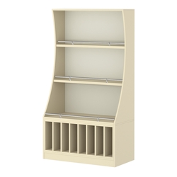 Стеллаж Гарант низкий №2-3-900-О с ограничителями, Крем Вайс + Белый