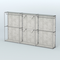 Торговая система ХРОМ (задняя стенка - ДСП) 3600 мм с поручнями №5, Метрополитан Грей