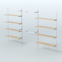 Neo Fix №7(М) настенная система с полками из ДСП поручнями из хрома (3600 мм), Дуб Сонома