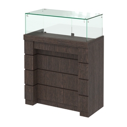 Торговый прилавок с утопленным фасадом и широкими ящиками №УФ-4-900, Дуб Венге