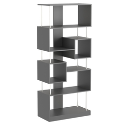 Стеллаж серии КУБ с комбинированными полками №8, Темно-Серый