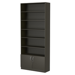 Стеллаж из ДСП с 5-ю полками 300x900 мм серии LEVEL-5 №12 (З/C - ДВП), Черный