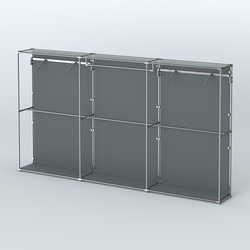 Торговая система ХРОМ (задняя стенка - ДСП) 3600 мм с поручнями №3, Темно-Серый