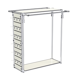 Хромированный стенд-вешало ETD-11 №1-3 (торец-ЭП) с полками ДСП 16мм, Белый