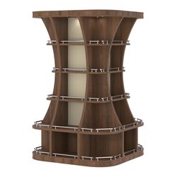 Островной высокий стеллаж ГАРАНТ №7-О с ограничителями, Орех + Крем Вайс