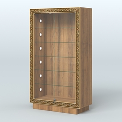 Низкая витрина с декором и замком НБА-505С, Орех