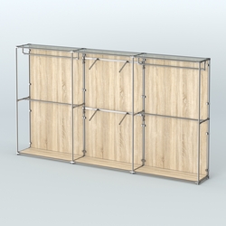 Торговая система ХРОМ (задняя стенка - ДСП) 3600 мм с поручнями №5, Дуб Сонома