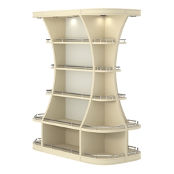 Островной высокий стеллаж ГАРАНТ №2-О с ограничителями, Крем Вайс + Белый