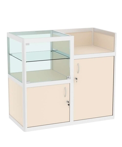 Прилавок под кассу из профиля №3  (закрытый), Крем Вайс